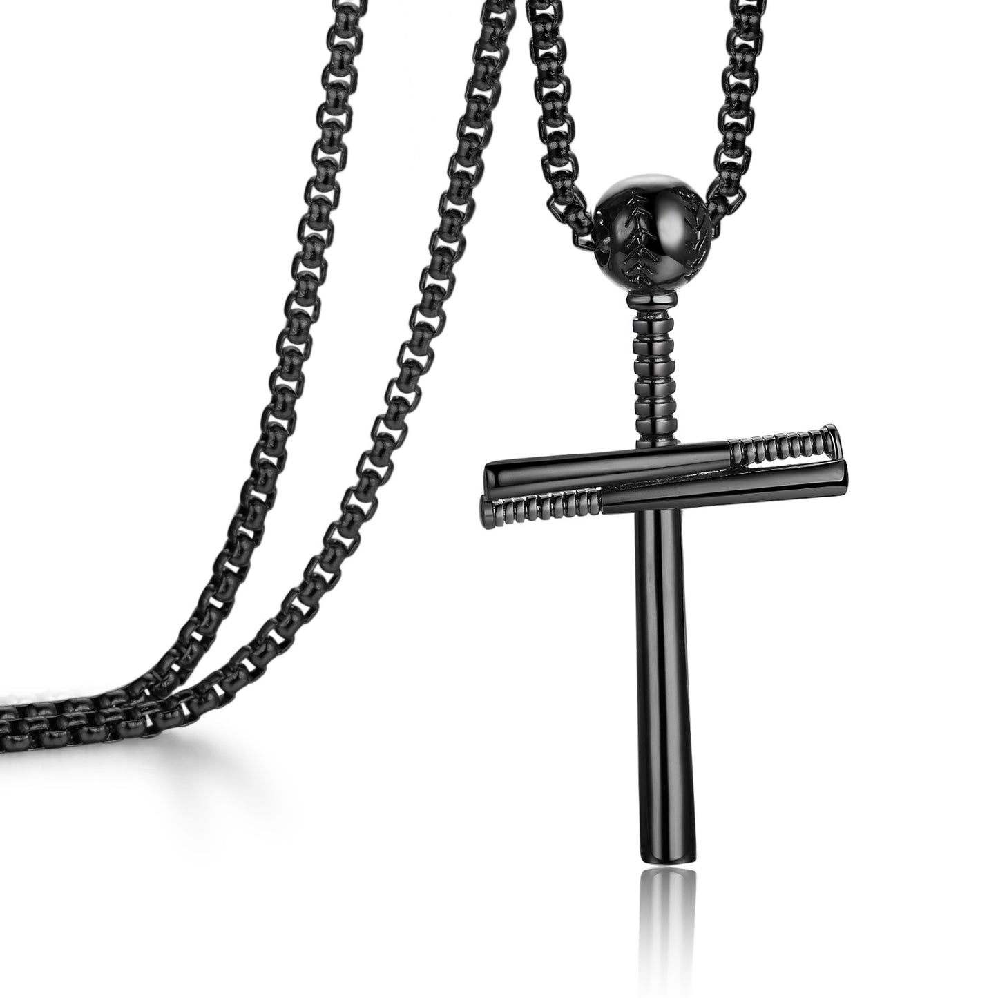 Baseball Necklace Creative Stainless Steel Cross Pendant