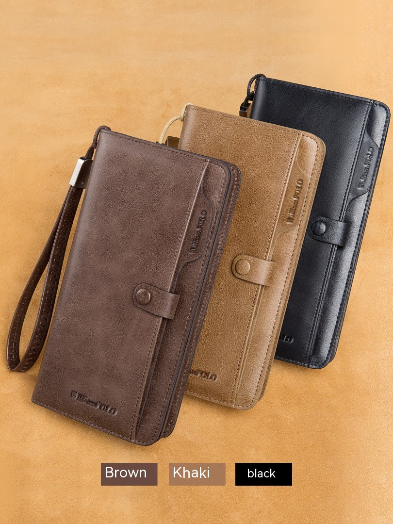 Men's Long Wallet Genuine Leather Wallet