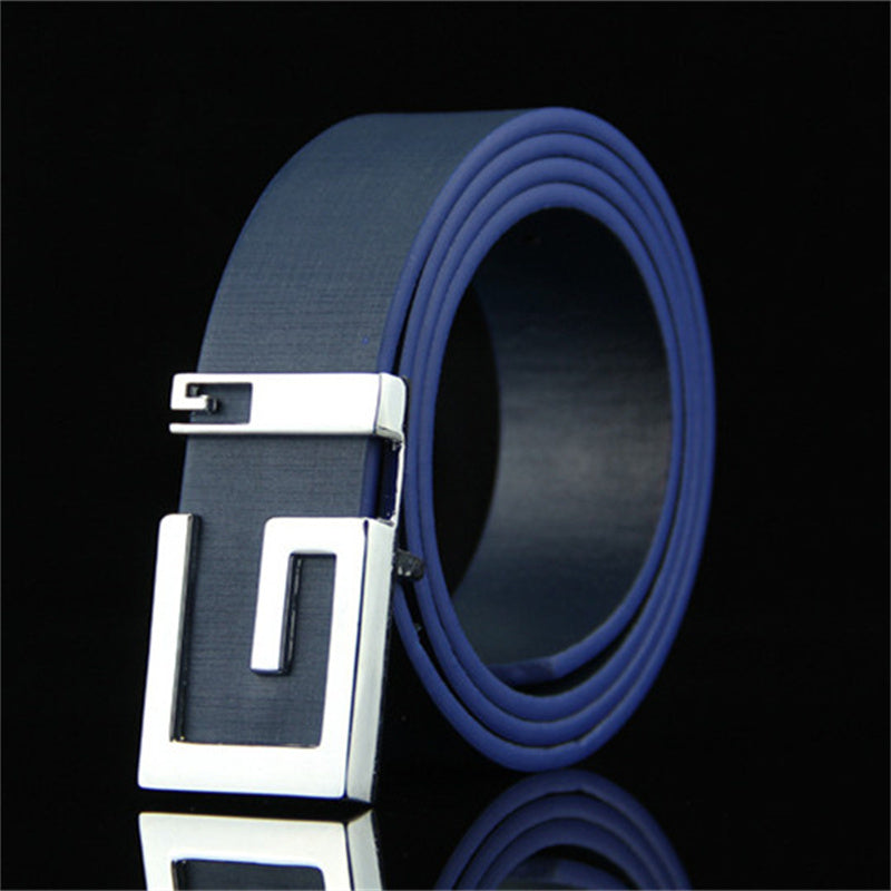 Men's and Women's Fashionable And Simple Smooth Buckle Belts