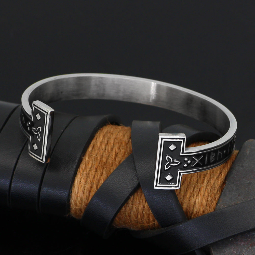 Titanium Steel Personality Digital Text Bracelet