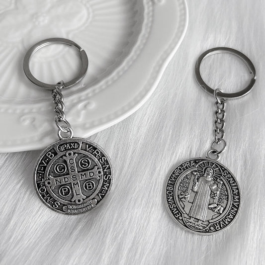 Fashion Reversible Cross Key Ring Pendant