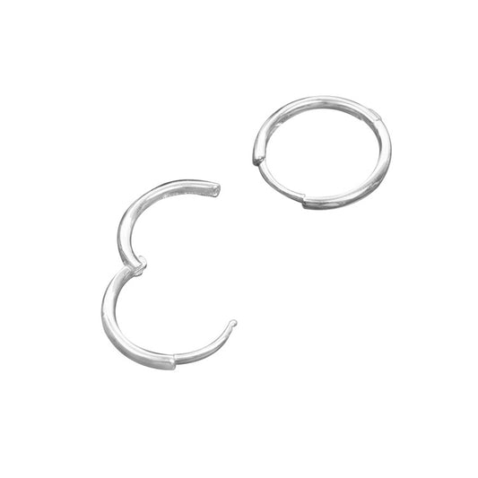 S925 Sterling Silver Solid Circle Earrings For Men and Women