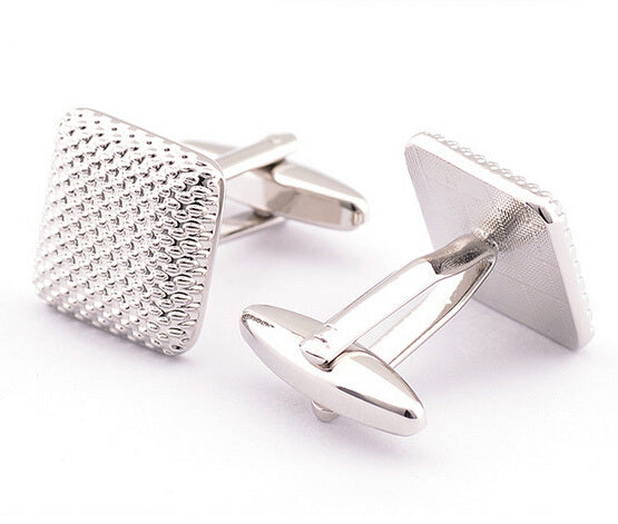 Simple Dense Pattern Checkered Cufflinks Dot Pattern Metal Cufflinks