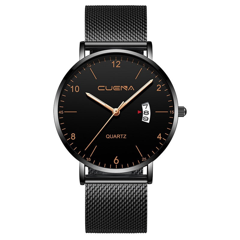 Ultra-Thin Quartz Watch With Calendar