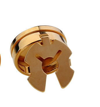 High-End Business Round Electroplated Gold American Shirt Cufflinks