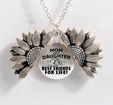 Sunflower Double-Layer Lettering Necklace