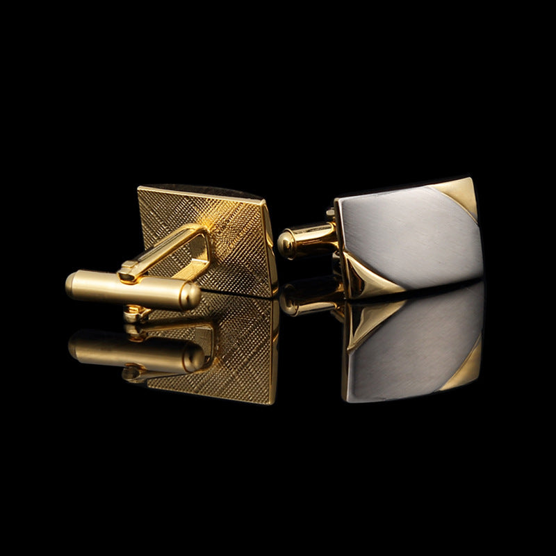 Gold Two-Tone Brushed Men's Cufflinks