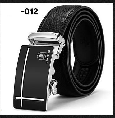 Two-Layer Leather Belt Business Men's Smooth Automatic Buckle Leather Belt