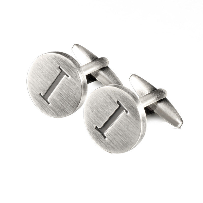 Men's Antique Silver Letters French Shirt Cufflinks