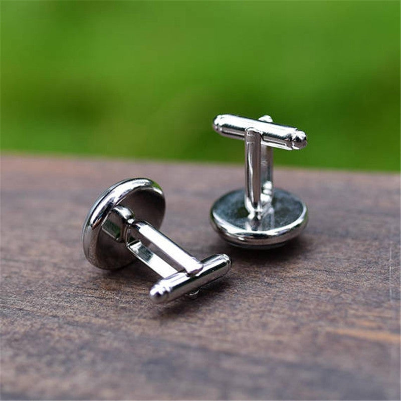 Men's Handle Button Silver Metal Alloy Sleeve