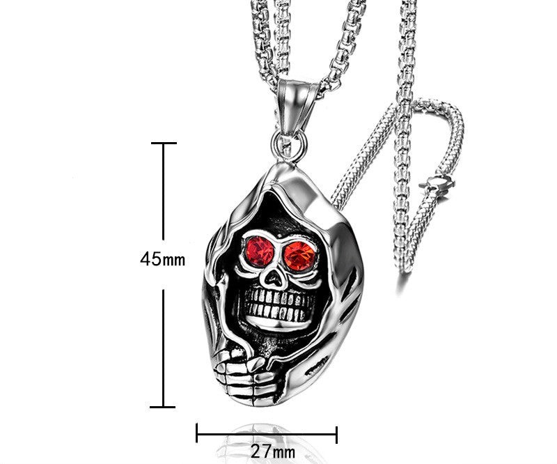 Skull Head Pendant Stainless Steel Ornament Men's Titanium Steel Necklace