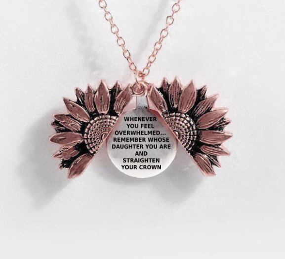 Sunflower Double-Layer Lettering Necklace