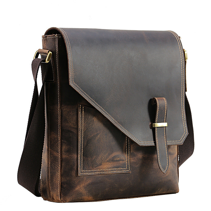 Top Layer Cowhide One-Shoulder Casual Leather Men's Bag