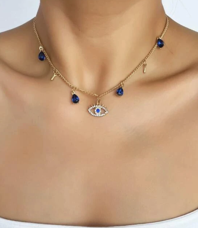 Gold Plated Devil'S  Crystal Necklace