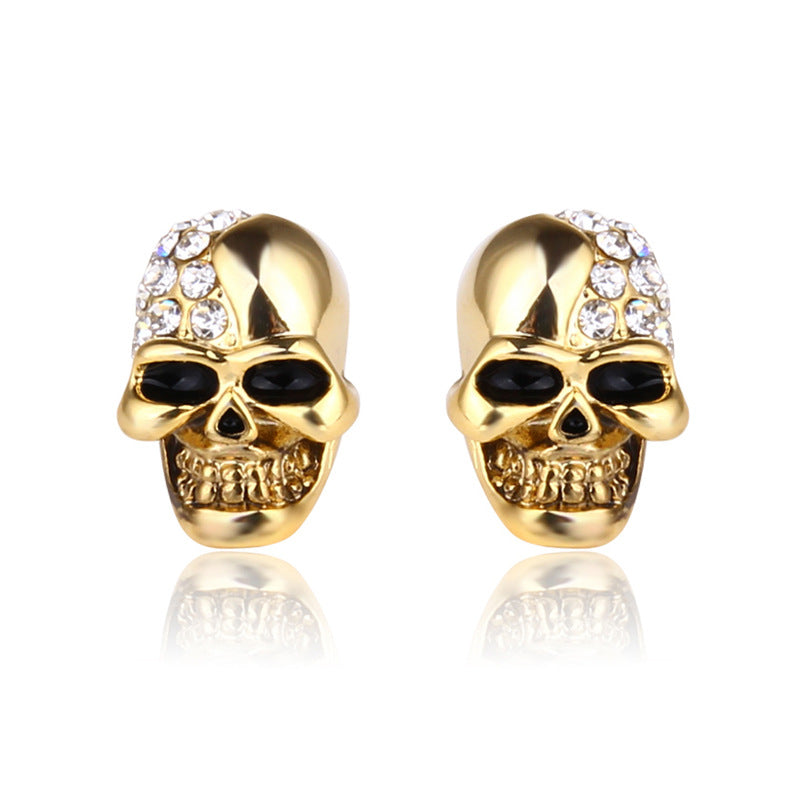 Retro Glossy Taro Full Diamond Earrings Personality Earrings Men and Women Halloween Jewelry