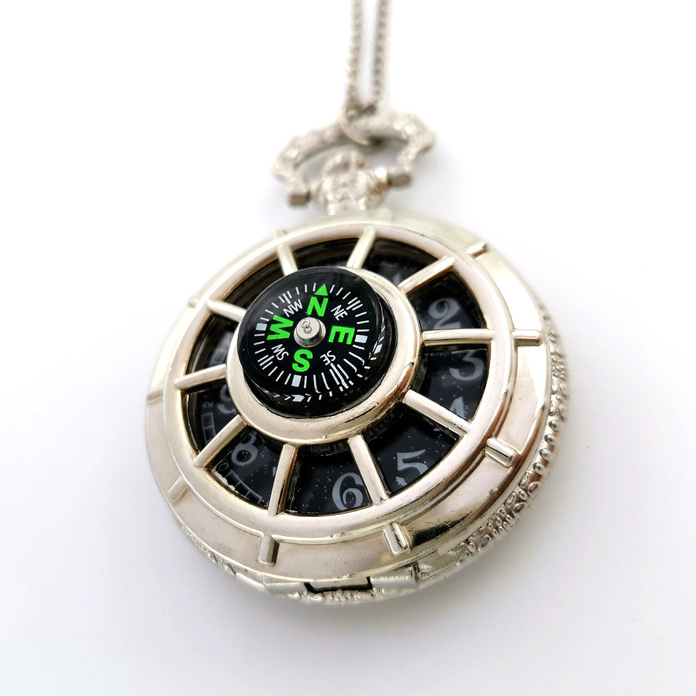 Compass Pocket Watch Necklace Ornament