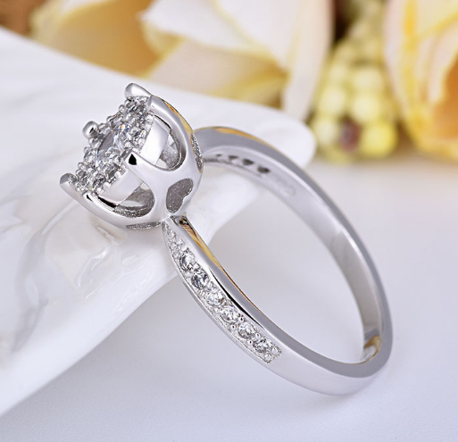 Fashion Engagement Ring Delicate Heart And Soul Zircon Ring Female Jewelry