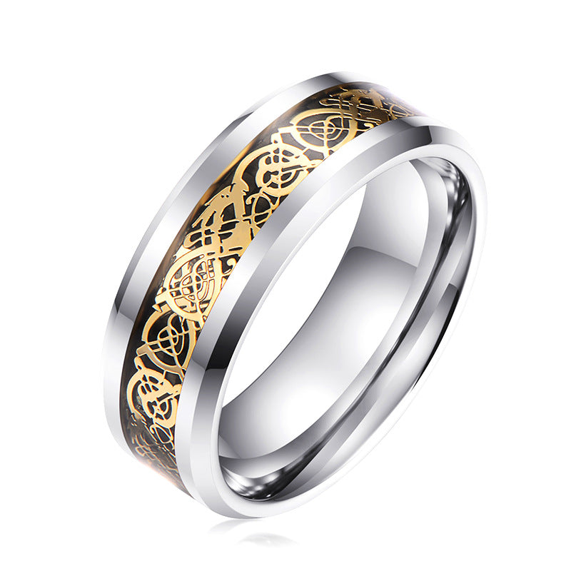 Personalized European And American Tungsten Gold Ring Ornament