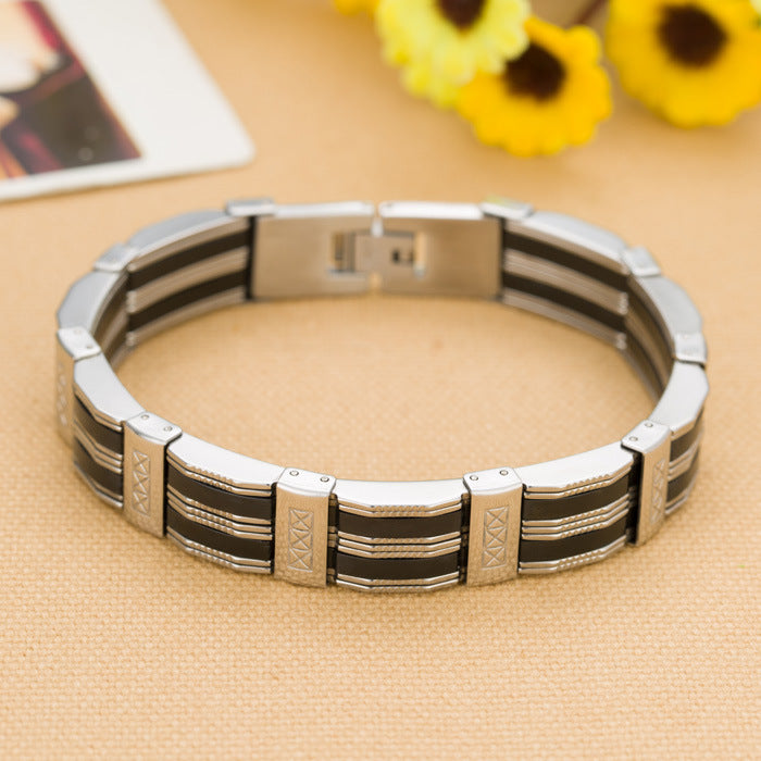 Silicone Titanium Steel Bracelet