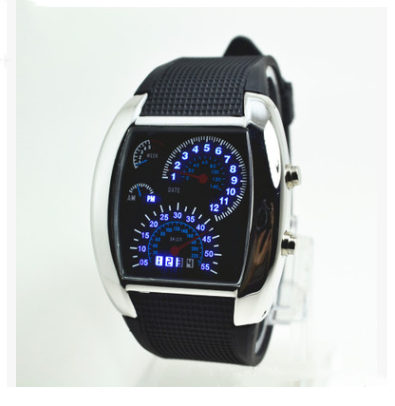 LED Electronic Aviation Watch Men's Fashion Sports Dashboard Creative Watch