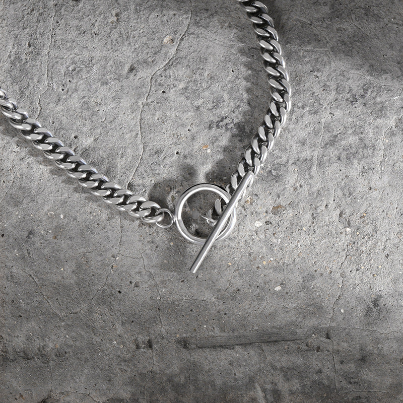 Sterling Silver Geometric Hip-Hop Necklace