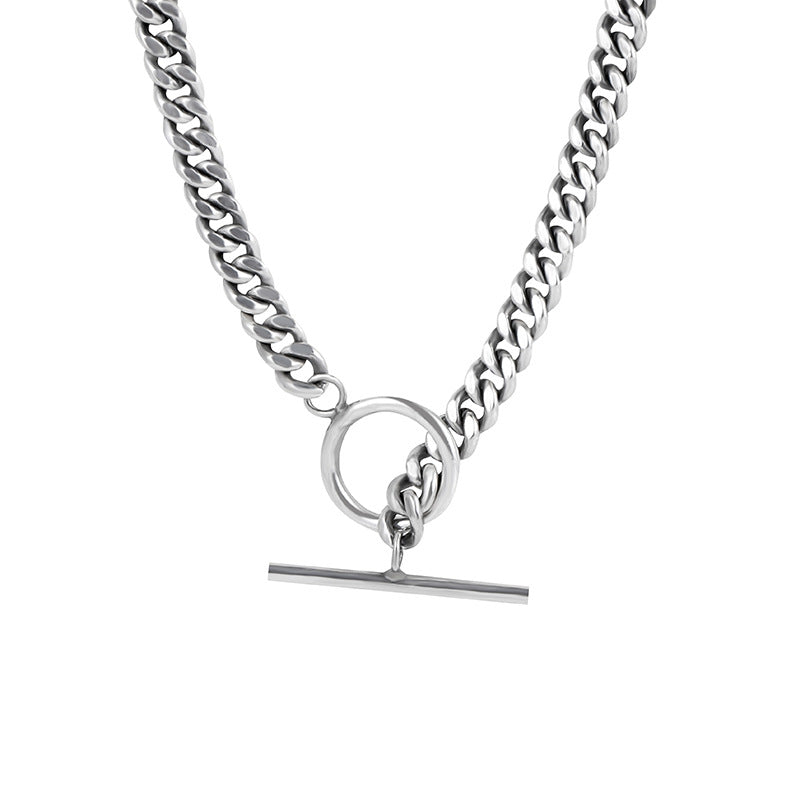 Sterling Silver Geometric Hip-Hop Necklace