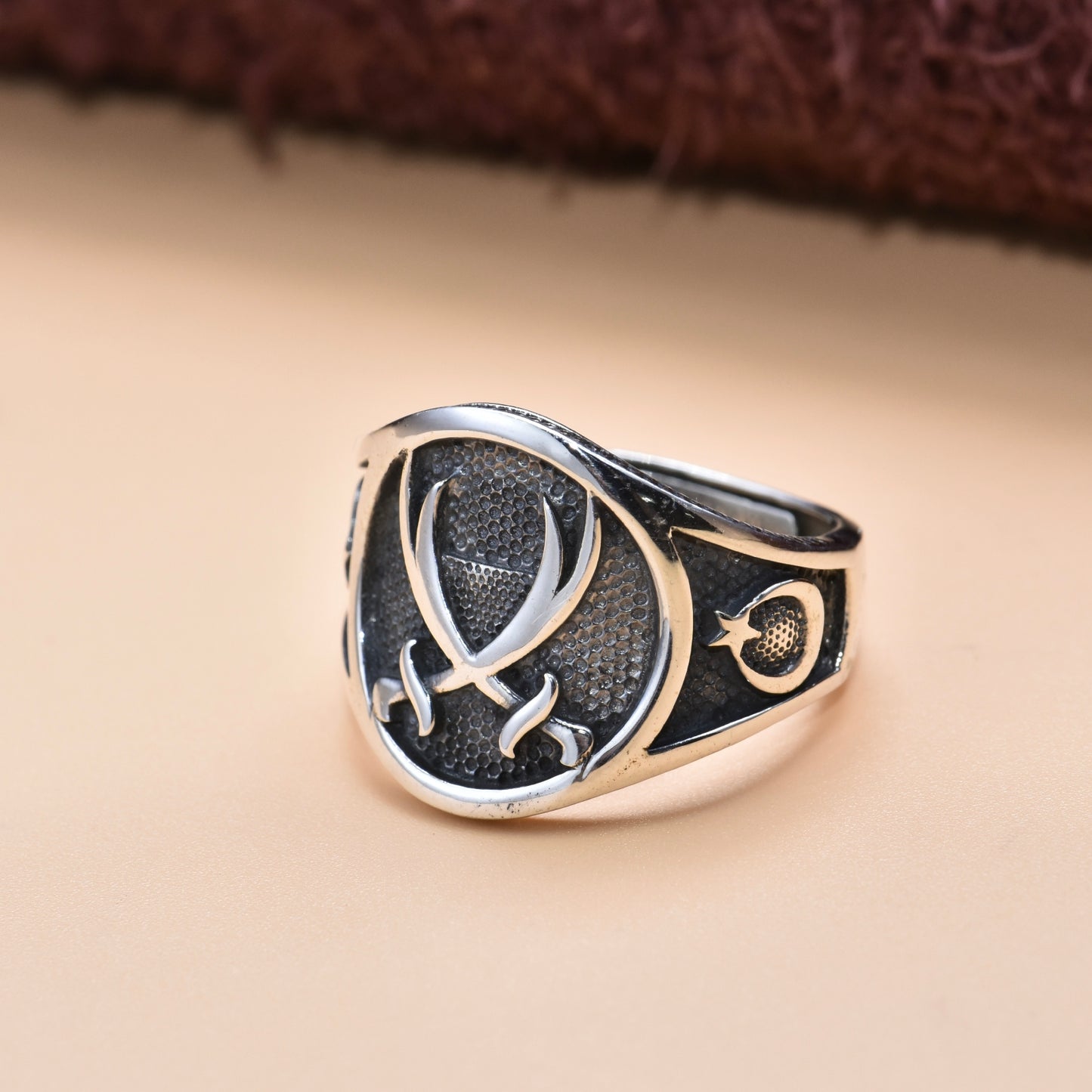 Sterling Silver 925 Men's Distressed Ring