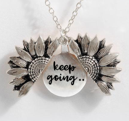 Sunflower Double-Layer Lettering Necklace