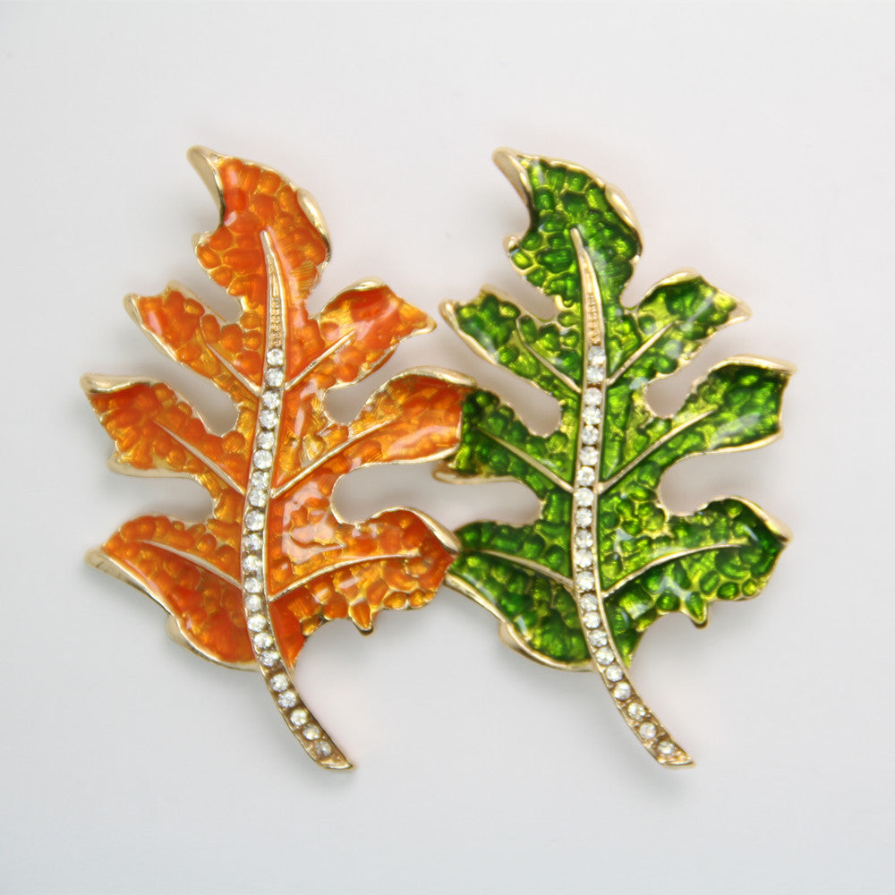 Transparent Oily Maple Leaf Brooch