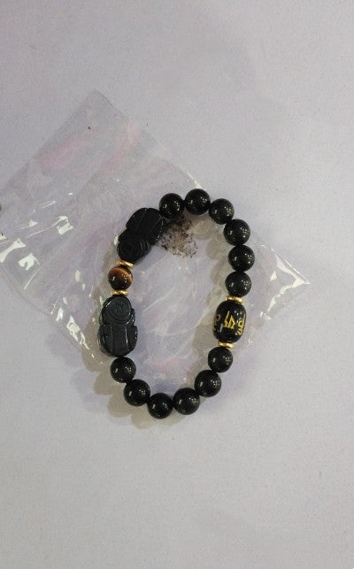 Natural Double Rainbow Eye Obsidian Bead Bracelet - Crystal Couple's Jewelry for Men and Women