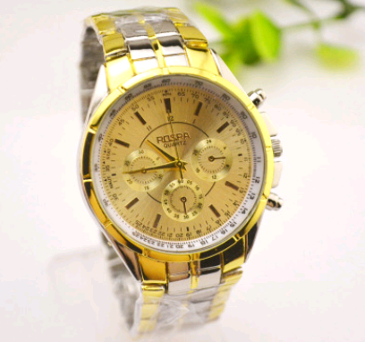 Three-Eye Six-Needle Fashion Steel Belt Watch Men's Steel Belt Watch