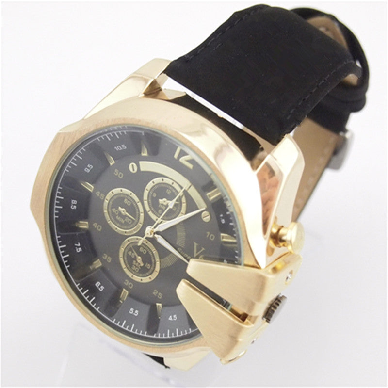 Men’S Electronic Watch With Round Alloy Case And Pin Buckle