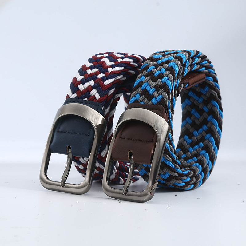 Men's Woven Canvas Outdoor Alloy All-Match Elastic Belt