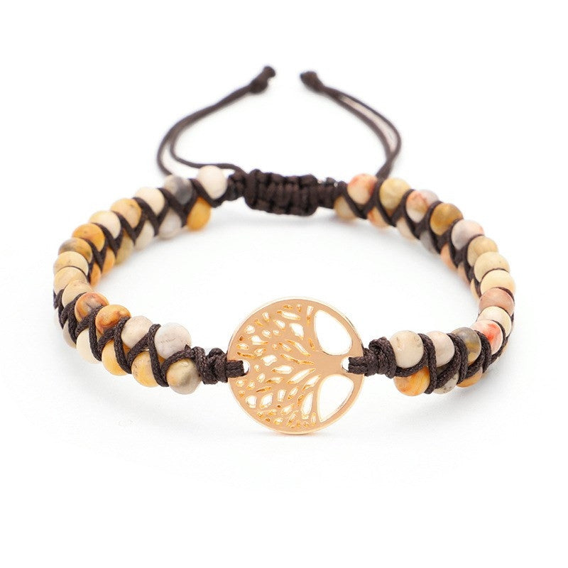 Woven Twine Double Tree Of Life Yoga Bracelet