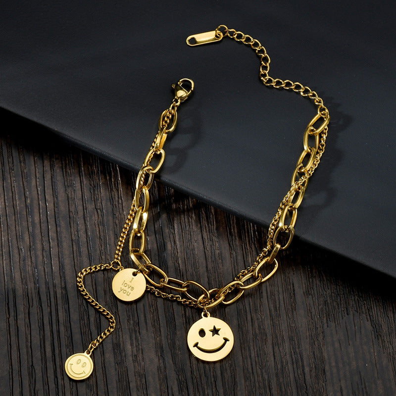 Net Celebrity Wild Bracelet Personality Trend Round Brand Jewelry