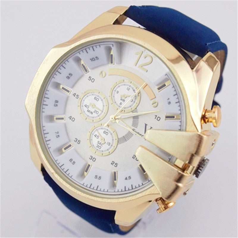 Men’S Electronic Watch With Round Alloy Case And Pin Buckle