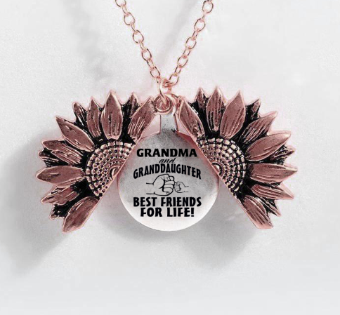 Sunflower Double-Layer Lettering Necklace