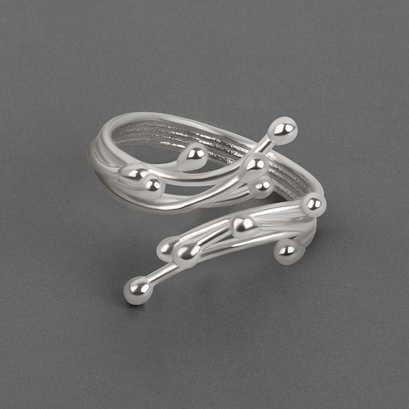 Simple And Versatile Heterogeneous Irregular Branches Net Celebrity Ring