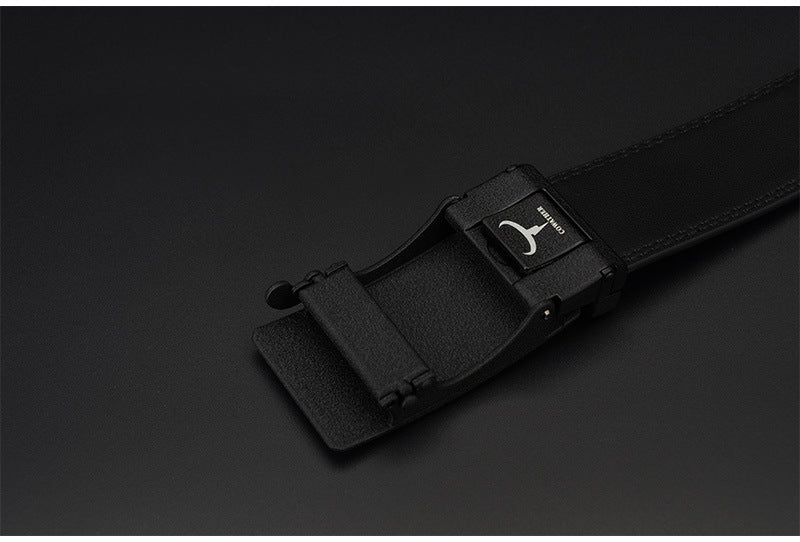 Automatic Buckle Two-Layer Cowhide Belt Men