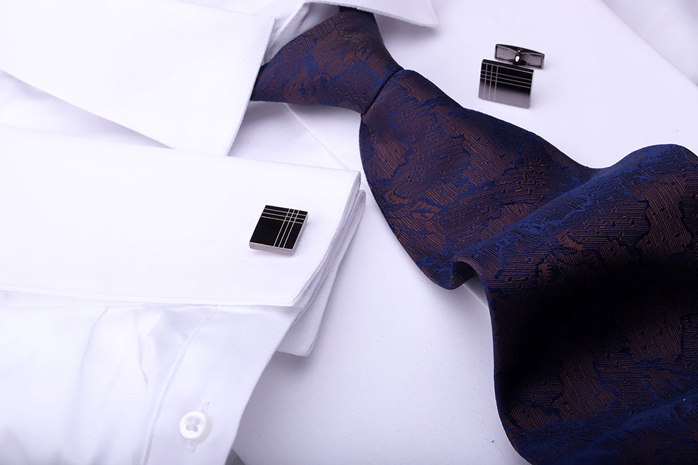 Striped Men's French Shirt Cufflinks