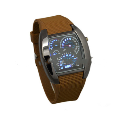 LED Electronic Aviation Watch Men's Fashion Sports Dashboard Creative Watch