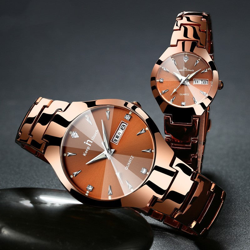 Luminous Watch Couple Watch Calendar Quartz Watch