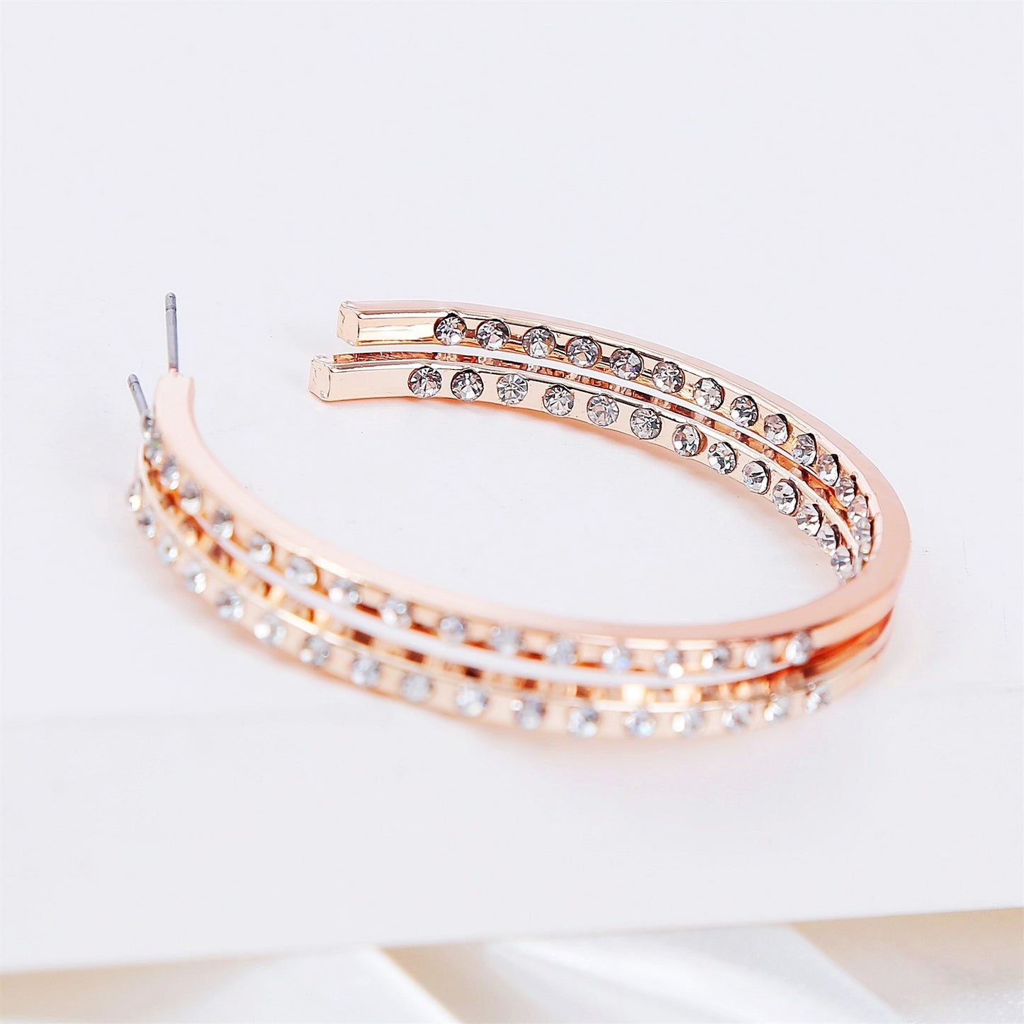 Premium Round Gold-Plated C-Shaped Earrings