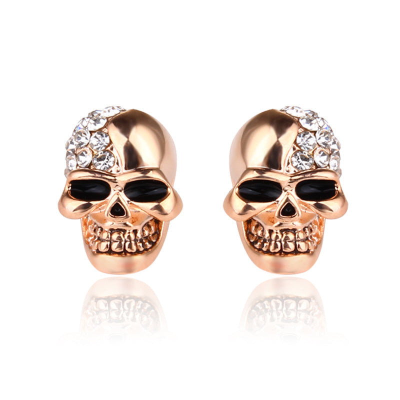 Retro Glossy Taro Full Diamond Earrings Personality Earrings Men and Women Halloween Jewelry