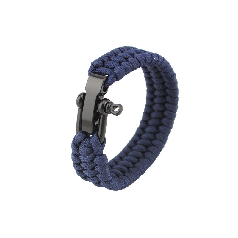 Seven-Core Umbrella Rope Braided U-Shaped Steel Buckle With Adjustable Survival Bracelet Outdoor Mountaineering Camping Emergency Rescue Bracelet