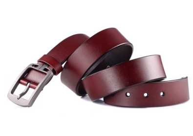 Men's Retro Leather Belt Men's Ancient Silver Japanese Word Buckle Casual Pure Leather Pants Belt