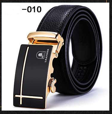 Two-Layer Leather Belt Business Men's Smooth Automatic Buckle Leather Belt