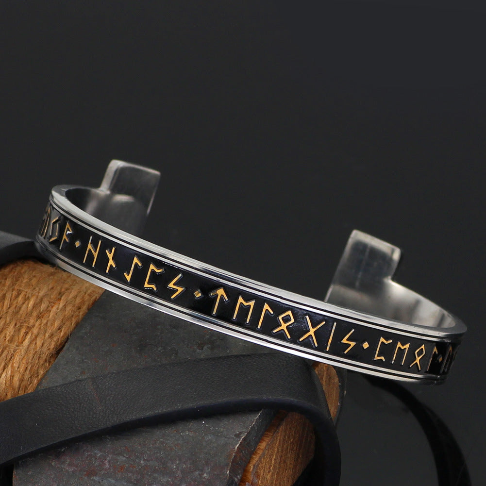 Titanium Steel Personality Digital Text Bracelet