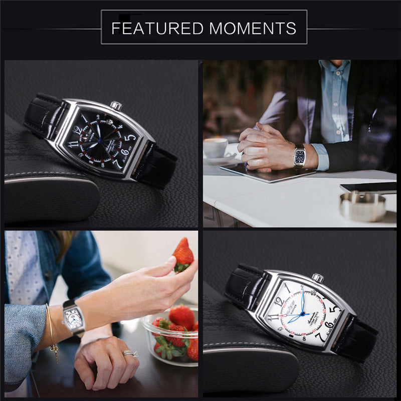 Men's Fashion Casual Barrel-Shaped Automatic Mechanical Watch