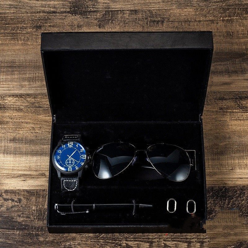 Present Gift Box Set | Men's Watch | Glasses | Pen | Cufflinks